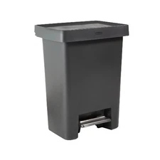 Rubbermaid Kitchen Trash Can, 19 Gallon, Plastic, Rectangular, Dual Compartment