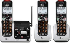 AT T BL102-3 DECT 6.0 3-Handset Cordless Phone for 3 Handset, Silver/Black
