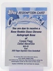 COOPER FLAGG 2025-26 TOPPS SIGNATURE CLASS CHROME ROOKIE AUTO MAVERICKS Q7600