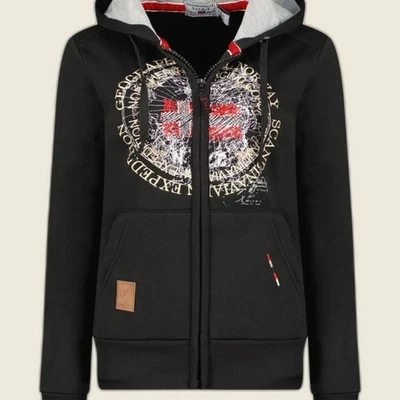 Grenadine Sweat femme zippé à capuche Geographical Norway noir L Noir - Photo 1/4