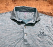 Johnnie O Featherweight Polo Shirt Mens Medium Golf Performance Grand Bear Logo
