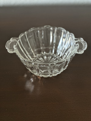 Vintage Anchor Hocking Old Cafe Pattern Candy Dish 1940