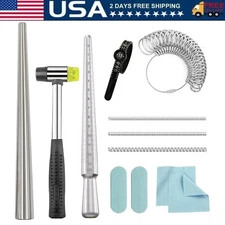 Jewelry Ring Sizer Kit Metal Mandrel Mallet Ring Reshaper Fixer Repair Tools
