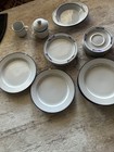 Dansk Concerto Allegro Porcelain Dinner Set Blue White Japan Plates Bowls Cups — photo 1