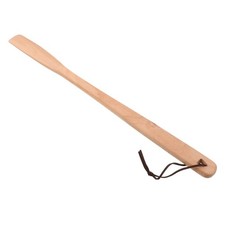 Wooden Boot Shoehorn Beige Extended Handle for Tall People Daily Use