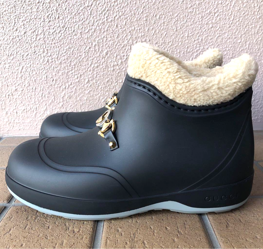 GUCCI / ブーツ/ボア/UK7/KHK/627890 Gucci Interlocking G Horsebit 627890 Ankle High Boots Women's