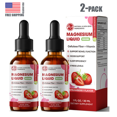2PACK- Magnesium Glycinate Complex Liquid Drops Mood, Sleep & Stress Support
