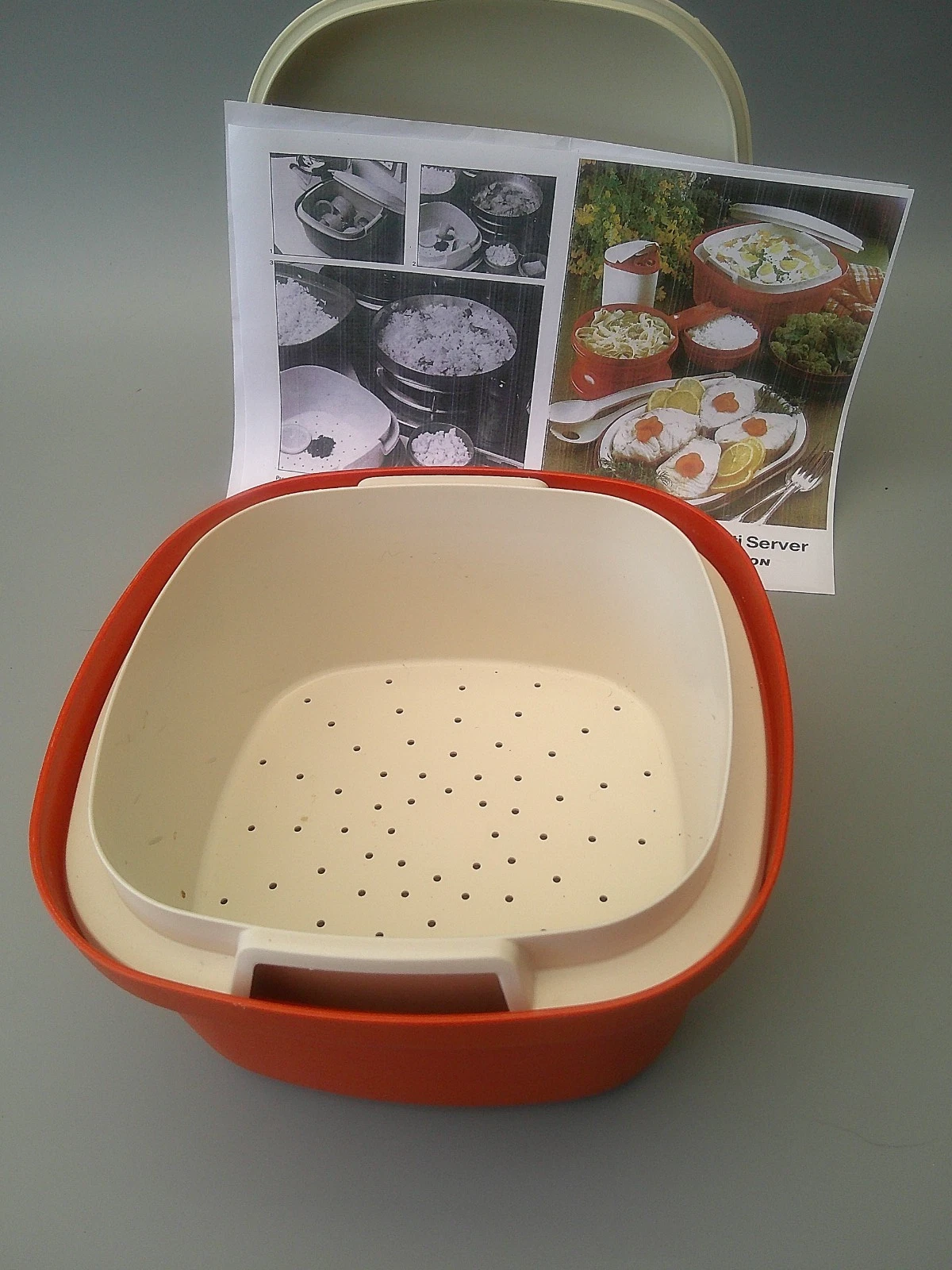 Vintage 70's Tupperware Orange Multi server