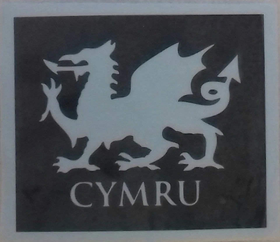 Dragón galés con Cymru debajo plantilla para grabado vidrio artesanía regalo Gales