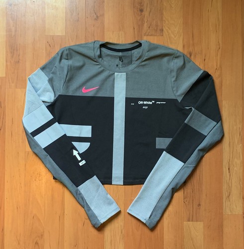 Women's Nike x Off-White Easy Running Crop Top Vast Grey Size Large  BV8042-010 | eBay