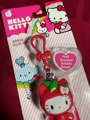 Vintage Hello Kitty Fruit Scented Bobblehead Clip On -Apple New Old Stock - 2009 - Picture 2 of 3