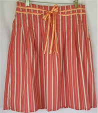 Old Navy Retro A-Line Striped Pleated Red Multi-Color Skirt Sz 2