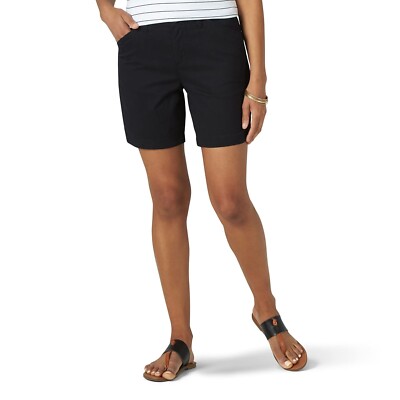 Lee L61058 Womens Black Regular Fit Chino Walkshorts Size 18