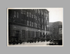 WW2 Era Photo Military Vehicles Parked In Front Of Building