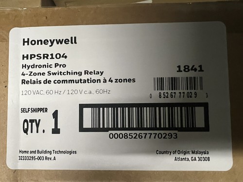 Honeywell HPSR104 - Four Zone Switching Relay 120 Replaces Caleffi ZSR104, Taco - Picture 2 of 2
