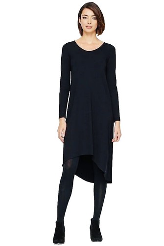 Eileen Fisher Dress Womens XL Black Lace Mesh Long Sleeve Shift Cocktail  Knit | eBay