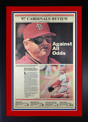 St Louis Cardinals Post Dispatch 1987 Season Review Original Newspaper Framed! 