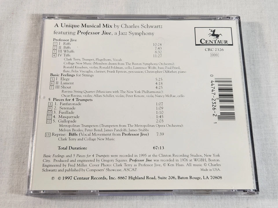 Charles Schwartz - Professor Jive Basic Feelings 5 Pieces for 4 Trumpets CD NM Foto 4 de 4