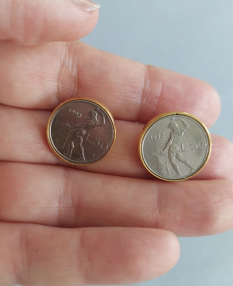 Pendientes Moneda Mujer Bronce Belleza Italia Foto 3 de 4