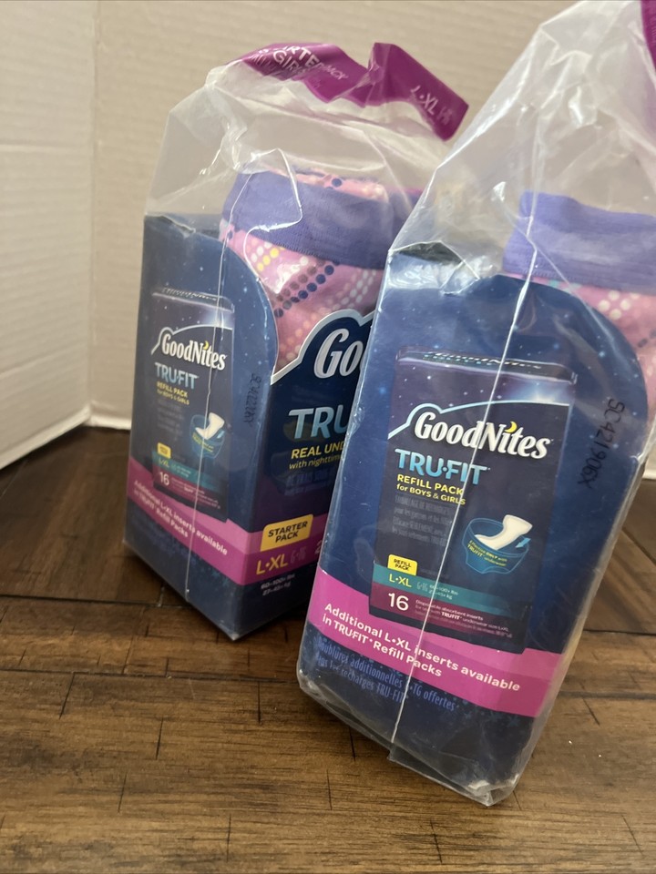 hc/ GoodNites TruFit Real 4 Underwear 10 Inserts Girls L XL Starter