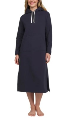 Lands' End Ladies' Hooded Lounger, Blue, Medium