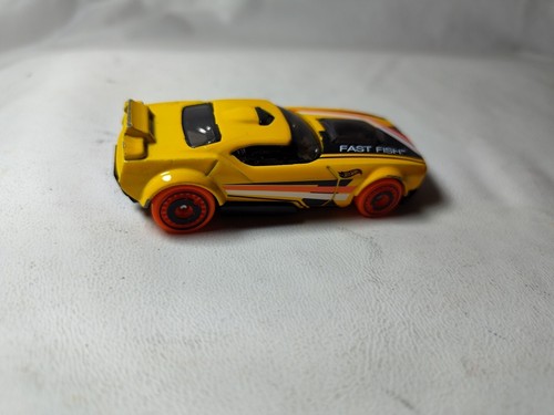 Yellow Hot Wheels Fast Fish Car With Orange Wheels - Picture 13 of 15