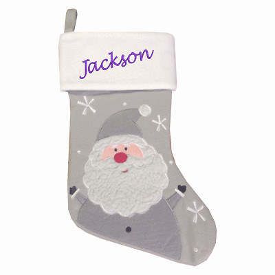 Personalisierter bestickter Weihnachtsstrumpf Kinder Deluxe Santa Nordic Xmas Luxus
