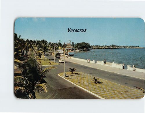 Postcard The Boulevard and the Villa del Mar Beach Veracruz Mexico