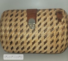 Vintage Clutch Basket Weave Woven Purse Evening Handbag