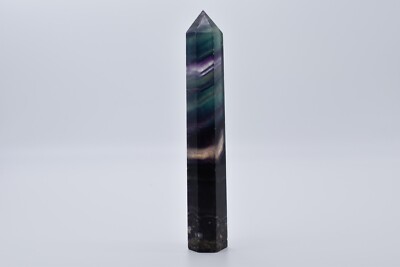 Hand Polished Green Purple Fluorite Point ( 7'' Tall)