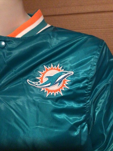 Miami Dolphins NFL Ultra Team patches stiched satin varsity jacket size M mens - 第 2/10 張圖片