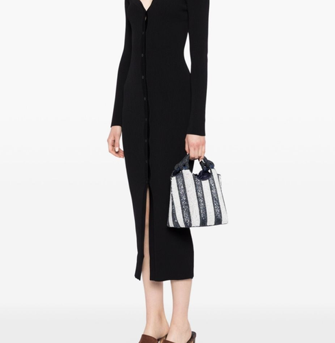 STAUD COTE BEADED BAG BRETON STRIPE MSRP$395 French Chic - Picture 17 of 22