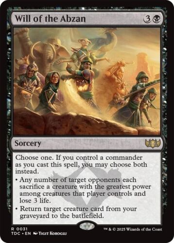 NM Will of the Abzan, MTG, Tarkir Dragonstorm, Magic the Gathering, 31