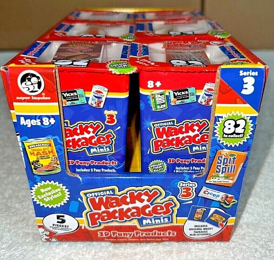 TOPPS WACKY PACKAGES 3D MINIS SERIES 3 BOX OF 6 UNOPENED PACKS 