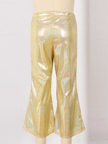 Kids Girls Boys Shiny Hip Hop Jazz Dance Flared Trousers Sequins Bell Bottoms - Picture 21 of 79