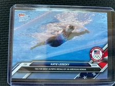 Katie Ledecky 2024 Topps Now Olympic Team #9 USA Swimming Ties Most Medals
