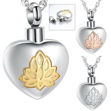 Cremation Jewelry for Ashes Jewelry Maple Leaf Heart Urn Pendant Memory Necklace