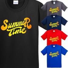 Summer Holiday Beach Party Kid's Short Sleeve T-Shirt USA Funny Graphic Gift Tee