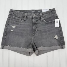 Denim Shorts Gray Distressed Old Navy New High Rise O.G. Straight Women's Size 8