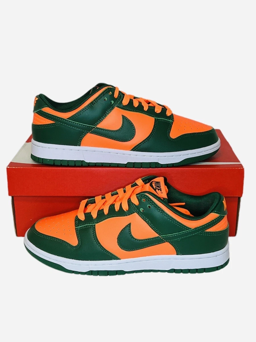 Nike Dunk Low Retro Miami Hurricanes Gorge Green Shoes DD1391-300  Men's Size 14