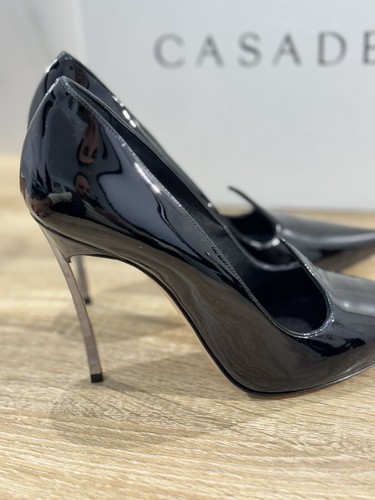 Casadei Blade Decollete’ Pelle Vernice Nero Luxury Casadei Woman Shoes 37.5 - Foto 5 di 7