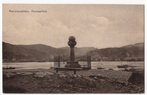 Hammerfest Norway Vintage Postcard 70th Degree Meridian Marker 6117 OS