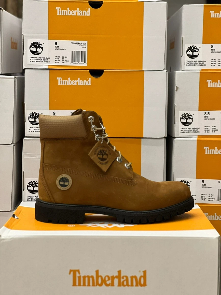 Timberland Men's Premium 6-Inch Waterproof Medium Brown Nubuck Boots New in Box