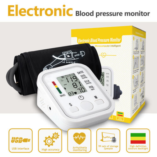 2024 Digital Automatic Blood Pressure Monitor Upper Arm BP Machine Heart Rate HP - Picture 1 of 16