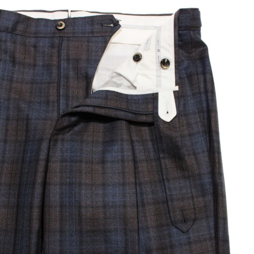 PT Torino NWT Gentleman Fit Dress Pants Size 52 36 US In Brown & Blue Plaid Wool - Picture 5 of 16