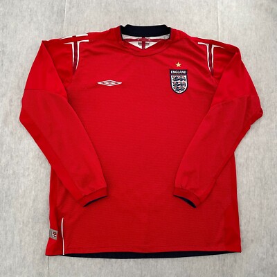 England Umbro Shirt Adult Extra Large Red Long Sleeve 2004/2006