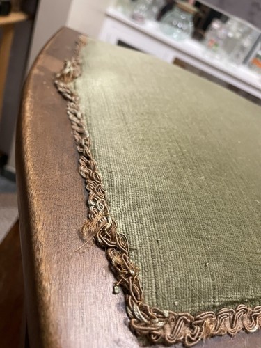 Vintage G. H. Shaw Mid Century Modern walnut padded green Dining/Side Chair - Picture 14 of 24