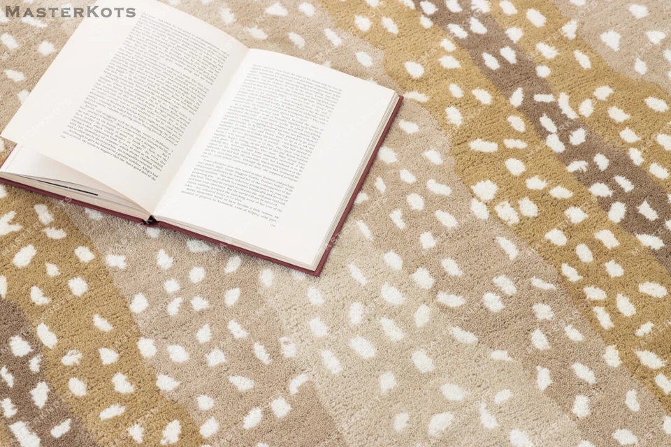 Антилопа - бежевый, ручной стеганой 100% шерсти мягкий ковер ковер - Изображение 4 из 4