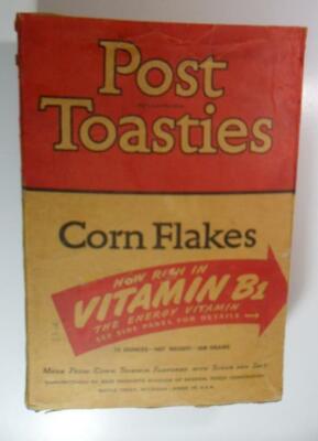 POST TOASTIES CORN FLAKES  CEREAL BOX 1939 WALT DISNEY PINOCCHIO NEAR COMPLETE
