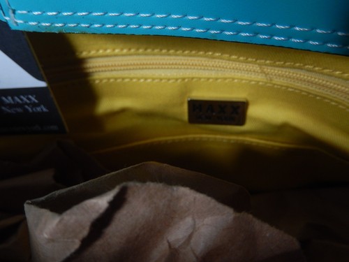NWT MAXX New York Zebra Print Tote Bag Purse Blue Coated Poly Leather Trim - Picture 19 of 24